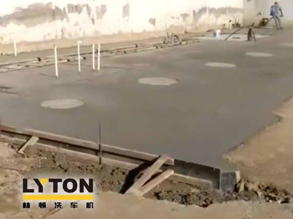 中石化lyton fx11 9刷隧道式全自動(dòng)洗車機(jī)土建施工完畢！洗車設(shè)備即將安裝！